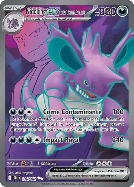 216 182 Nidoking EX de la Team Rocket Carte Pokemon Rivalites Destinees